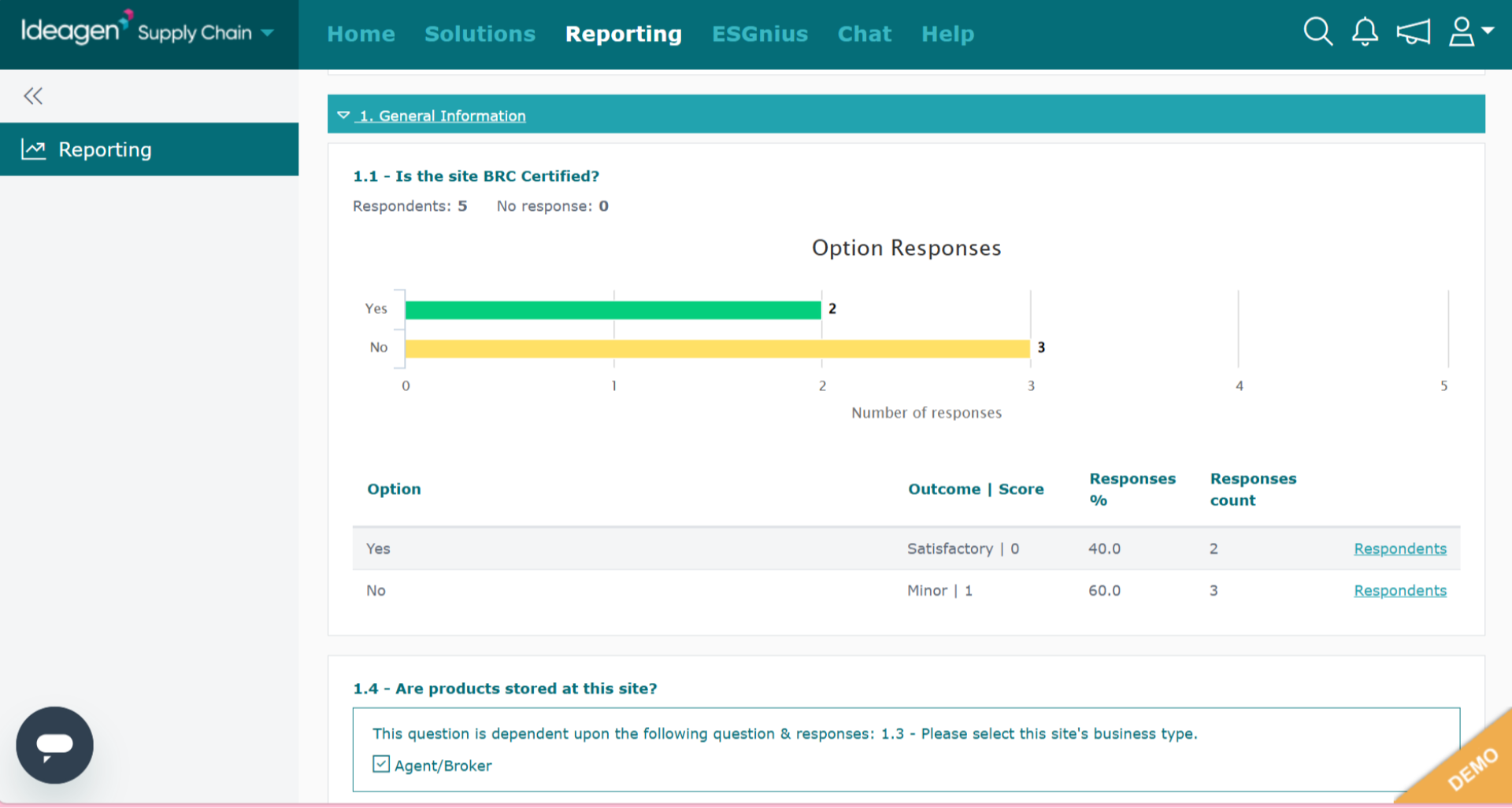 View generated report