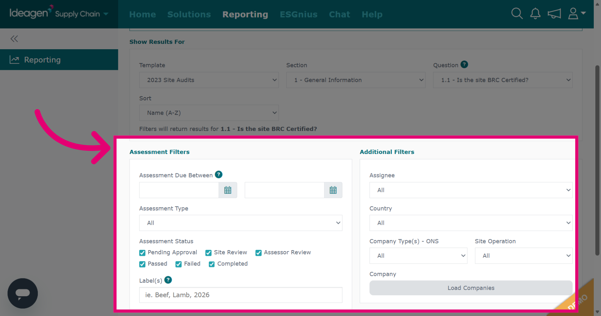 Set additional filters