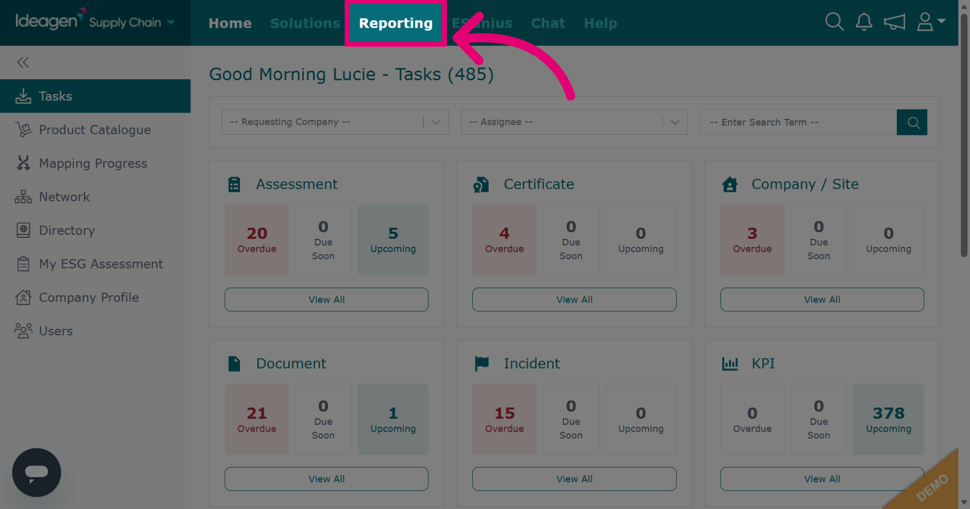 Go to Reporting