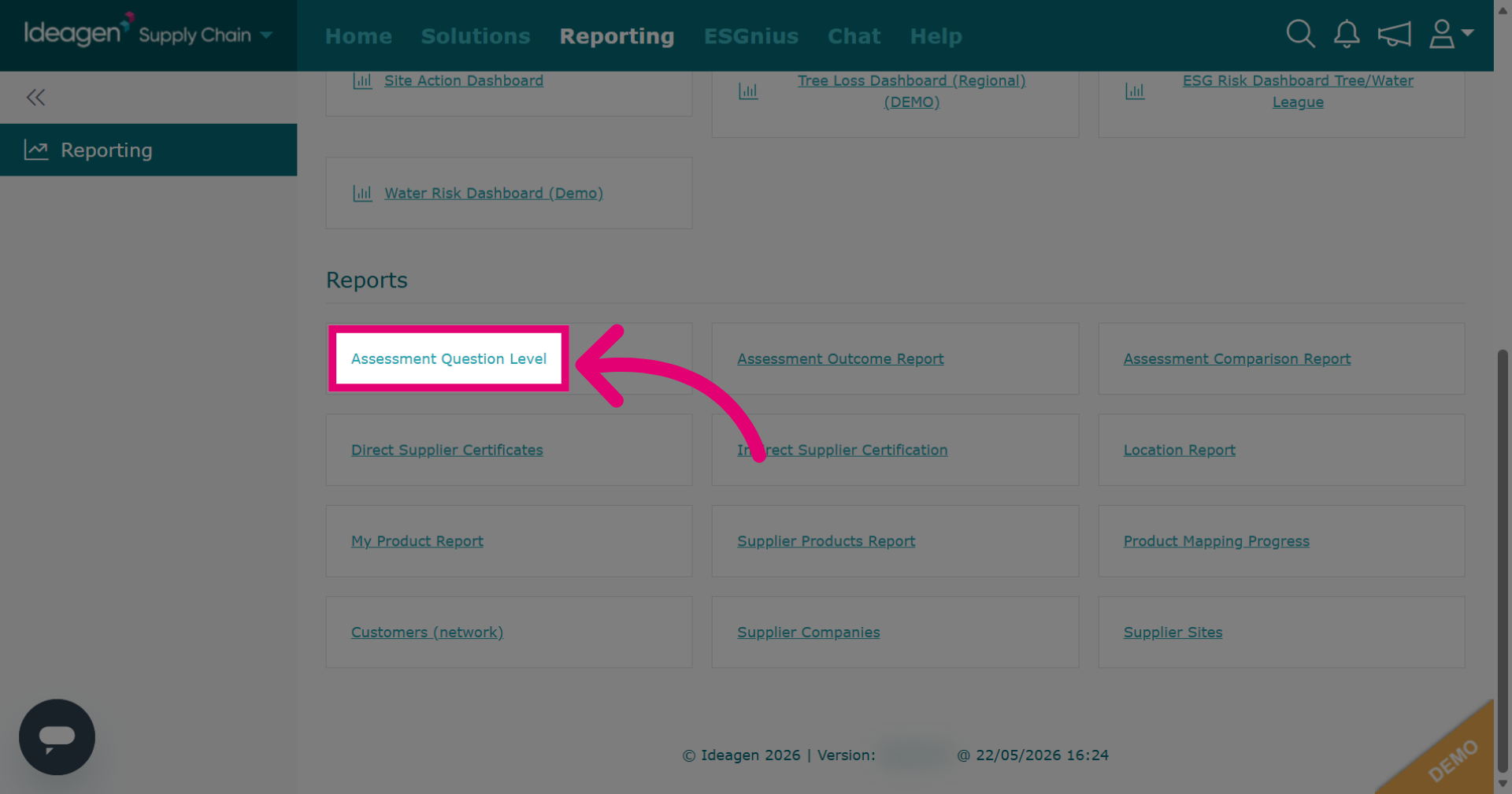 Select 'Assessment Question Level'