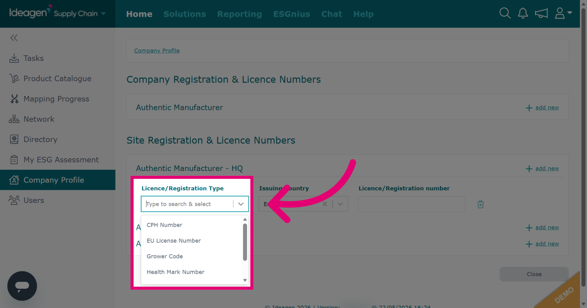 Select License Option for Site Level