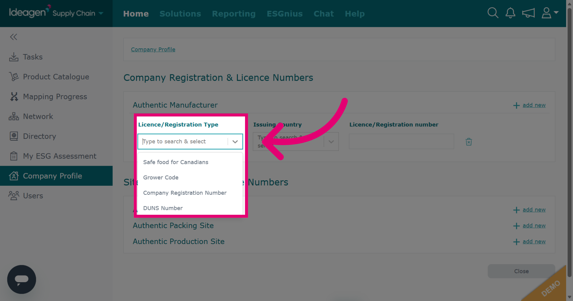 Select License Type for Company Level