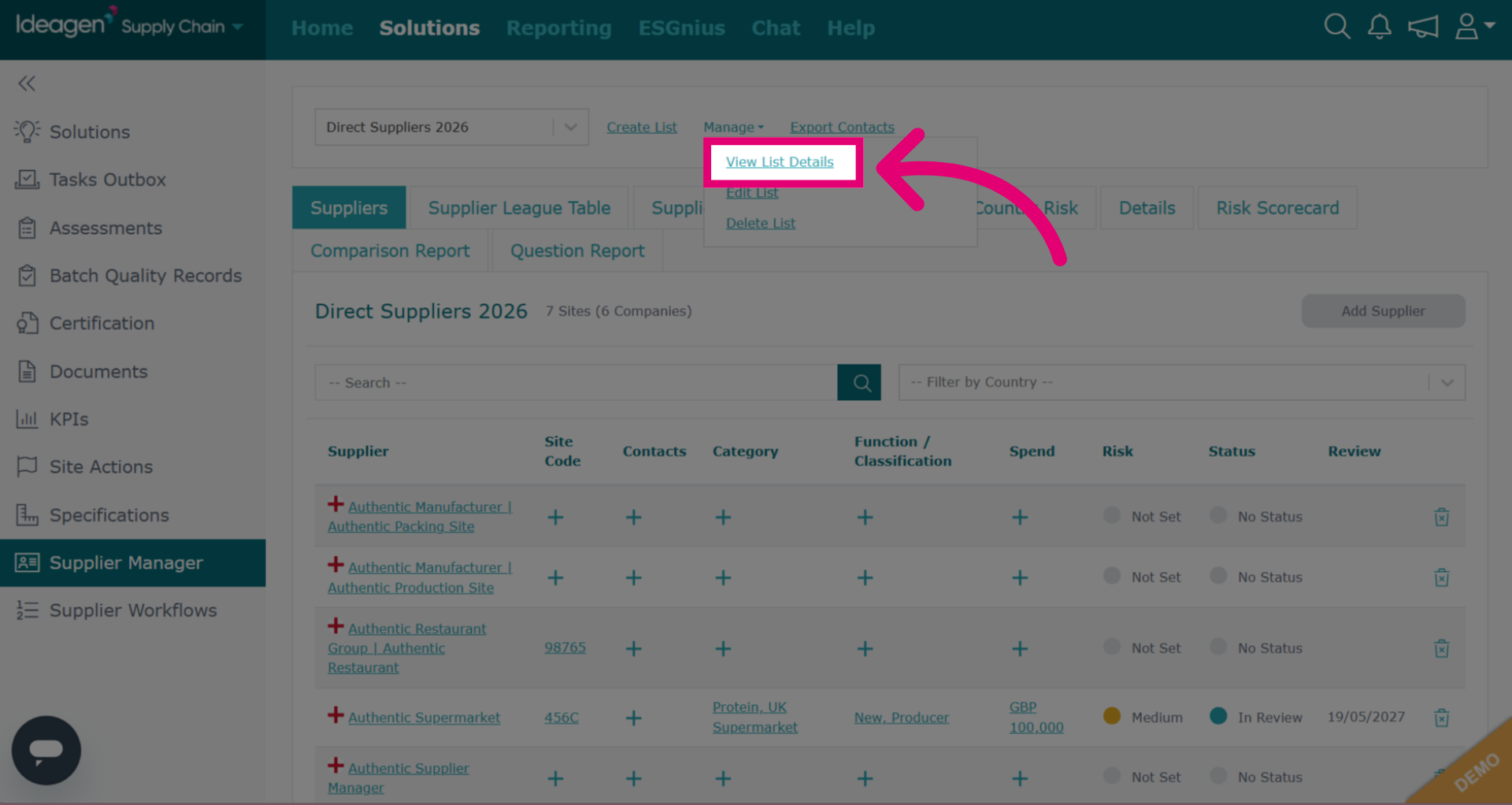 Click 'View List Details'
