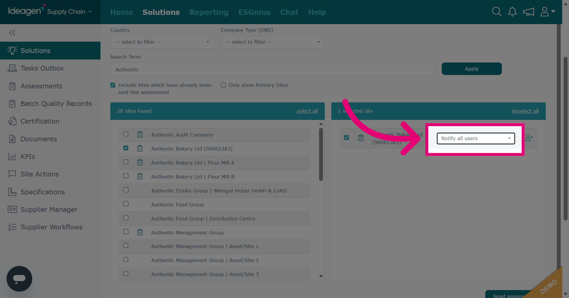 Select Supplier Assignee