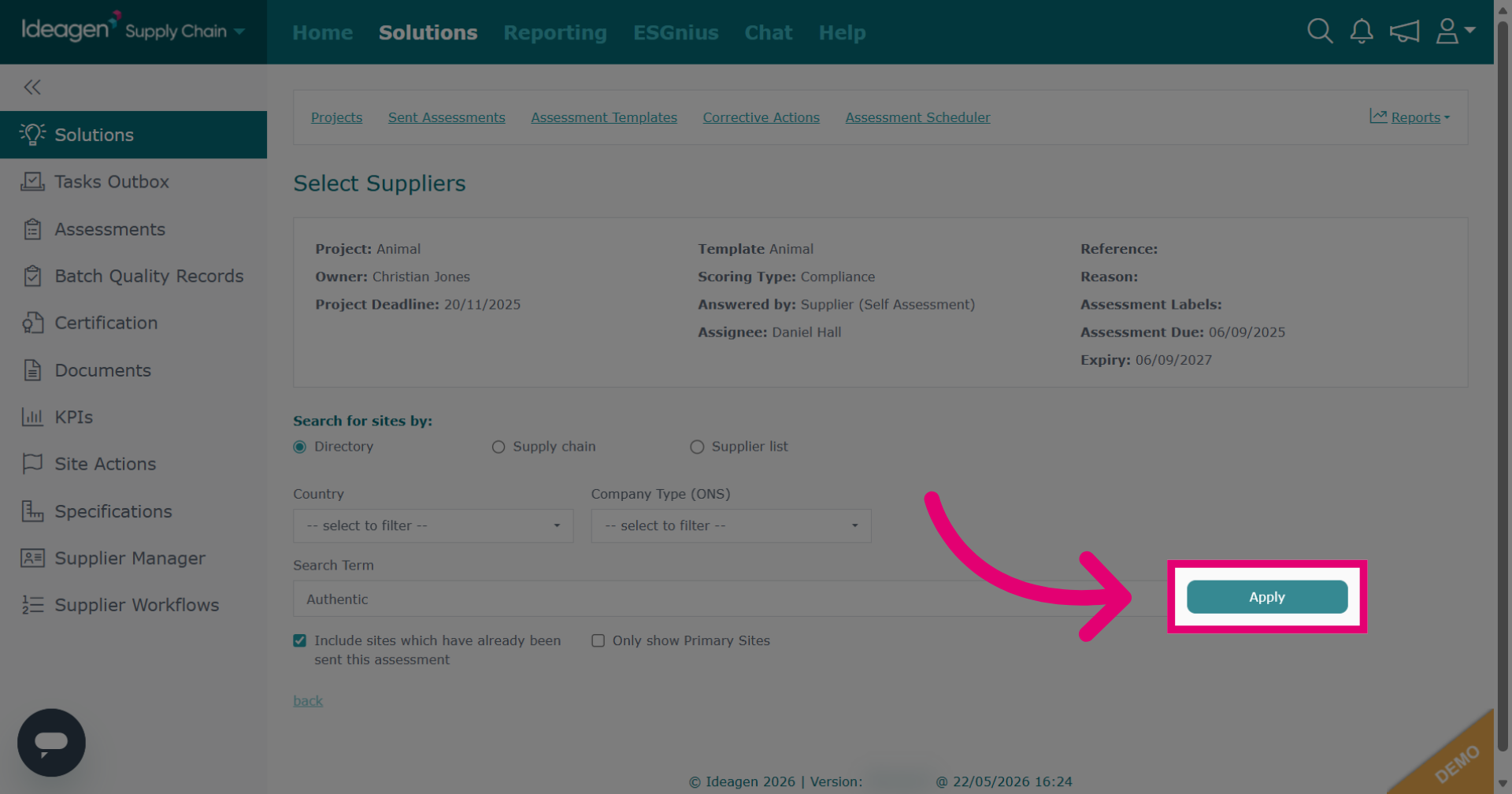 Apply Directory Filter