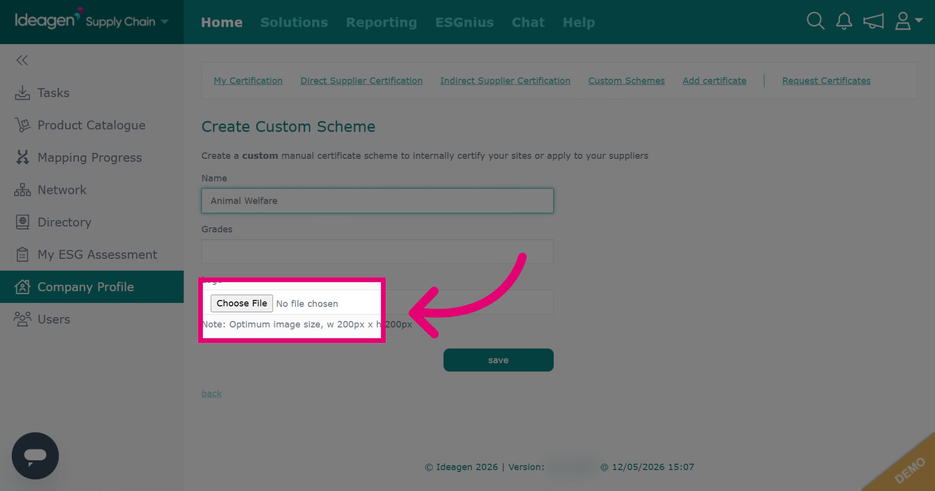 Fill Custom Scheme Details