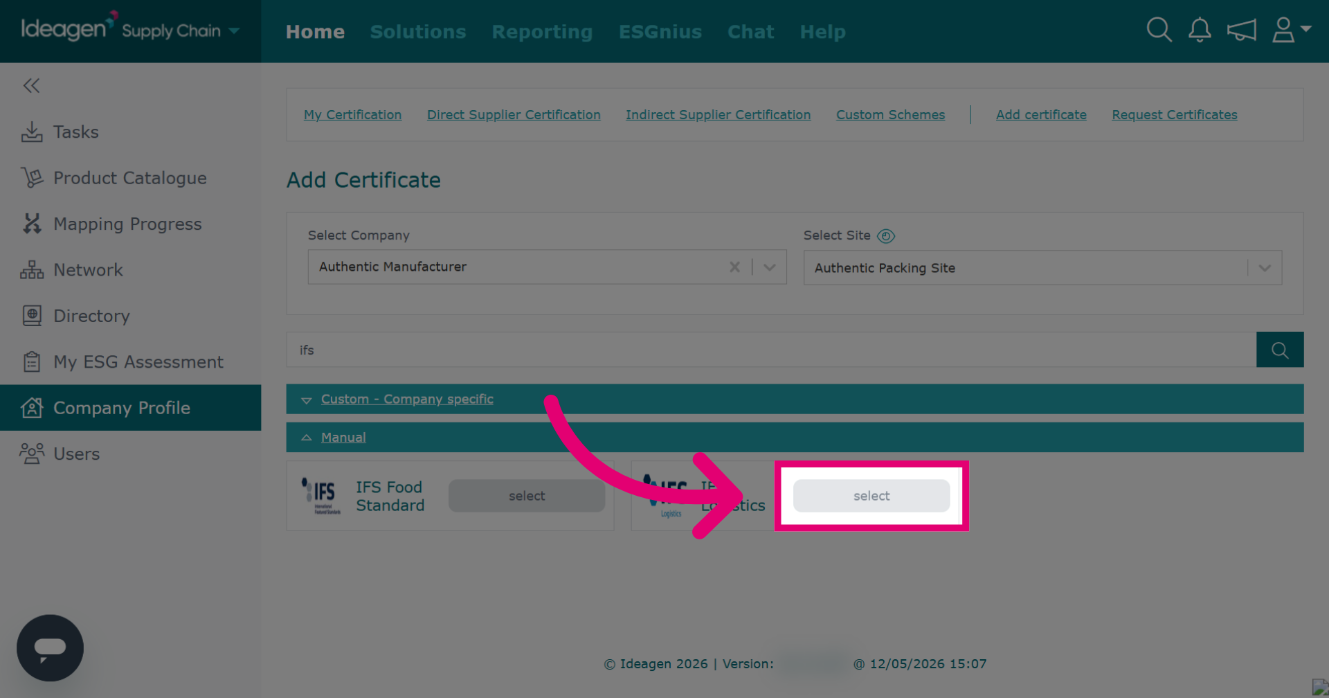 Confirm Scheme Selection