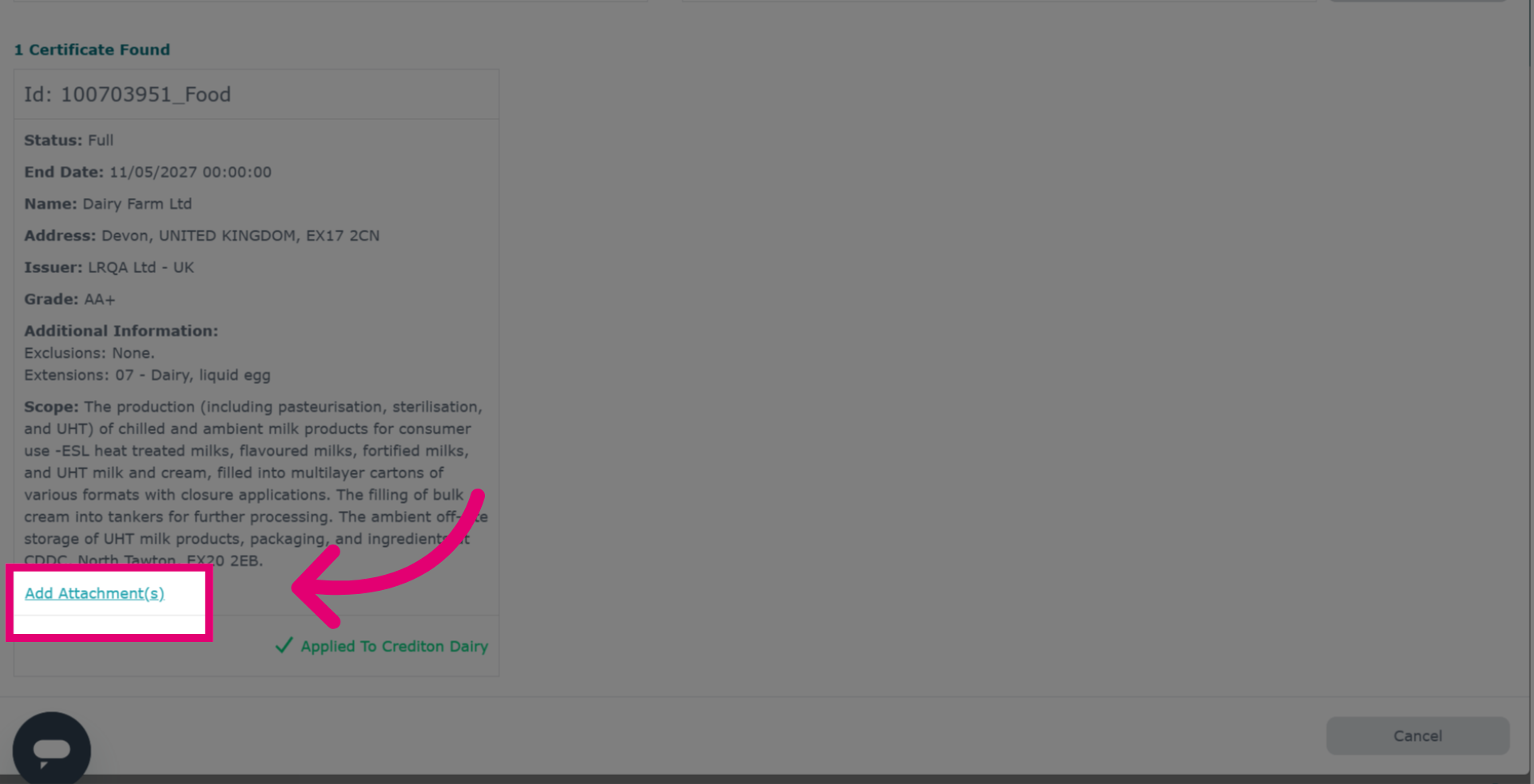Add Attachment to API Certificate