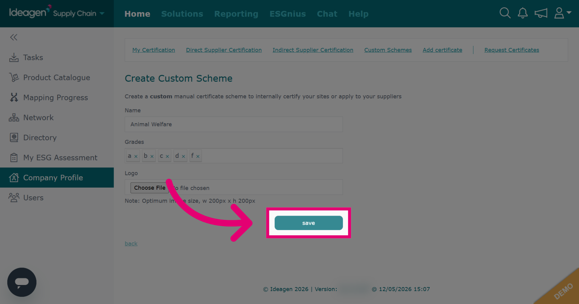 Save Custom Scheme