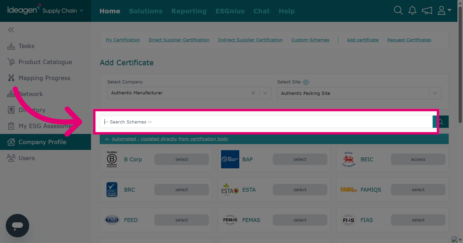 Open Scheme Search Dropdown