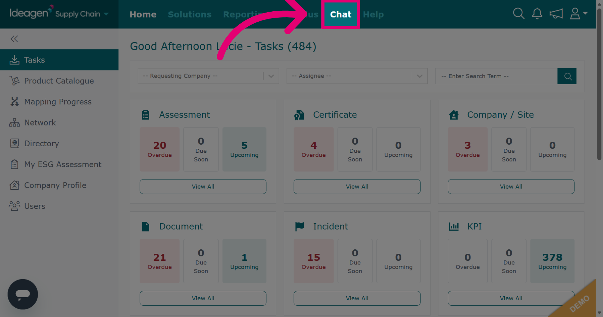 Go to the Chat Area