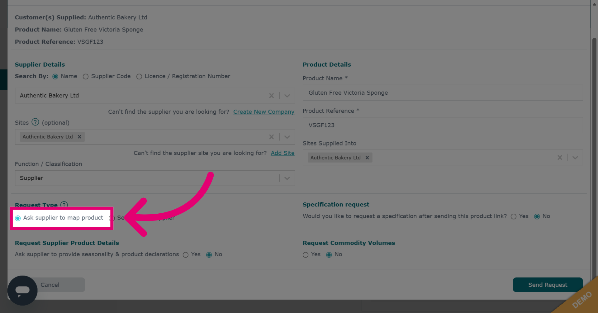 Request Product Mapping