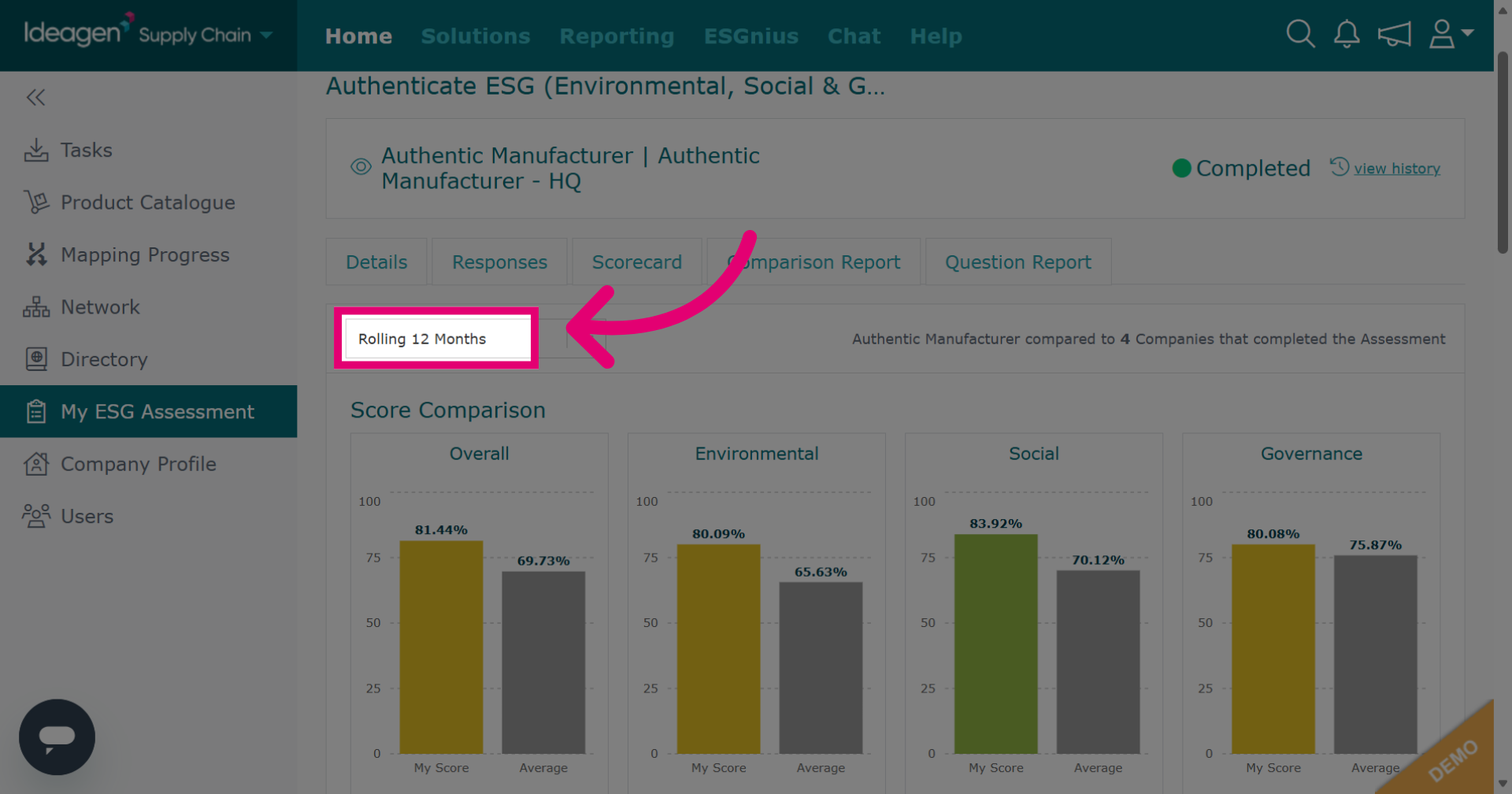 Comparison Report Tab