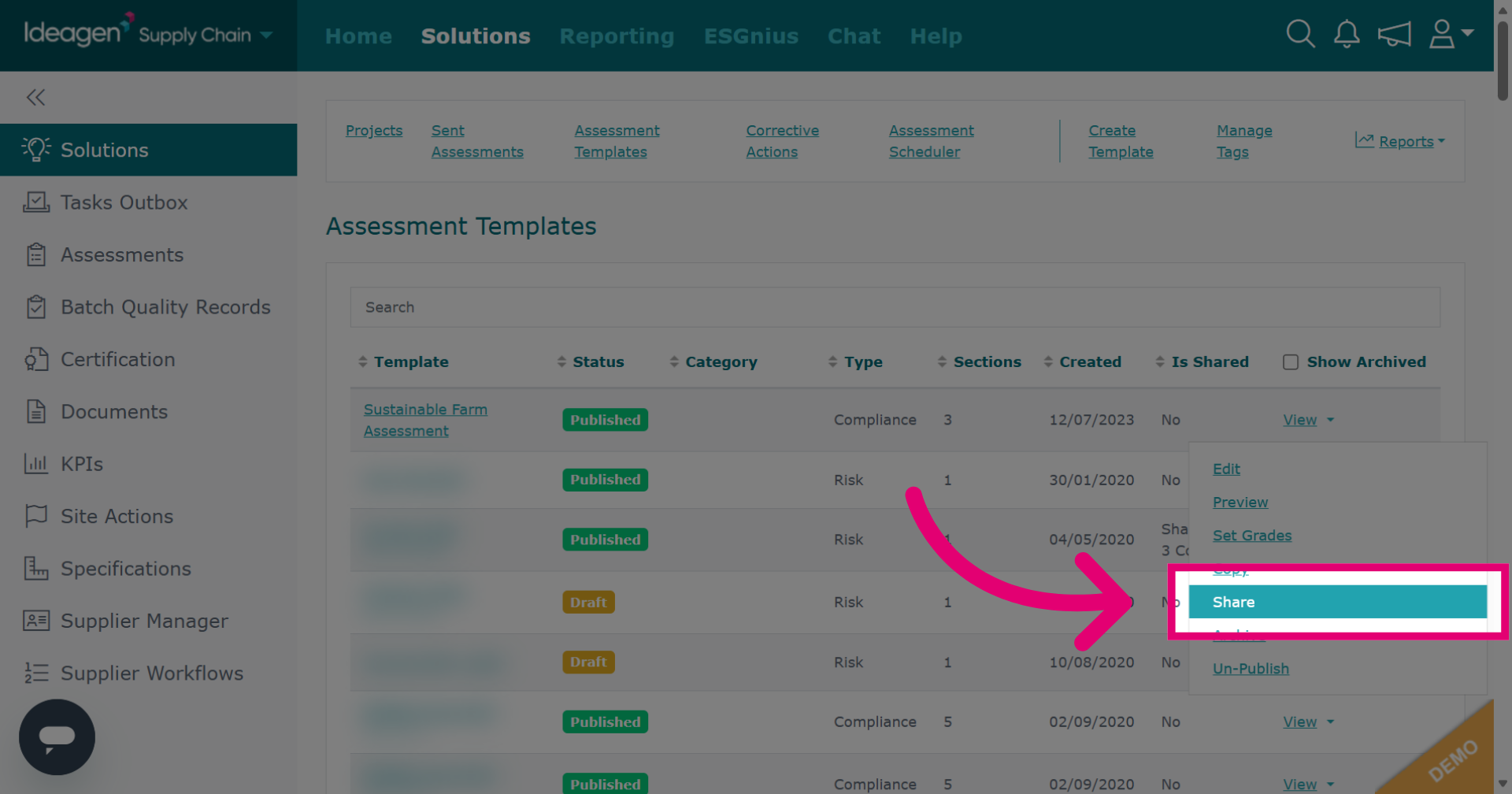 Open Share Menu