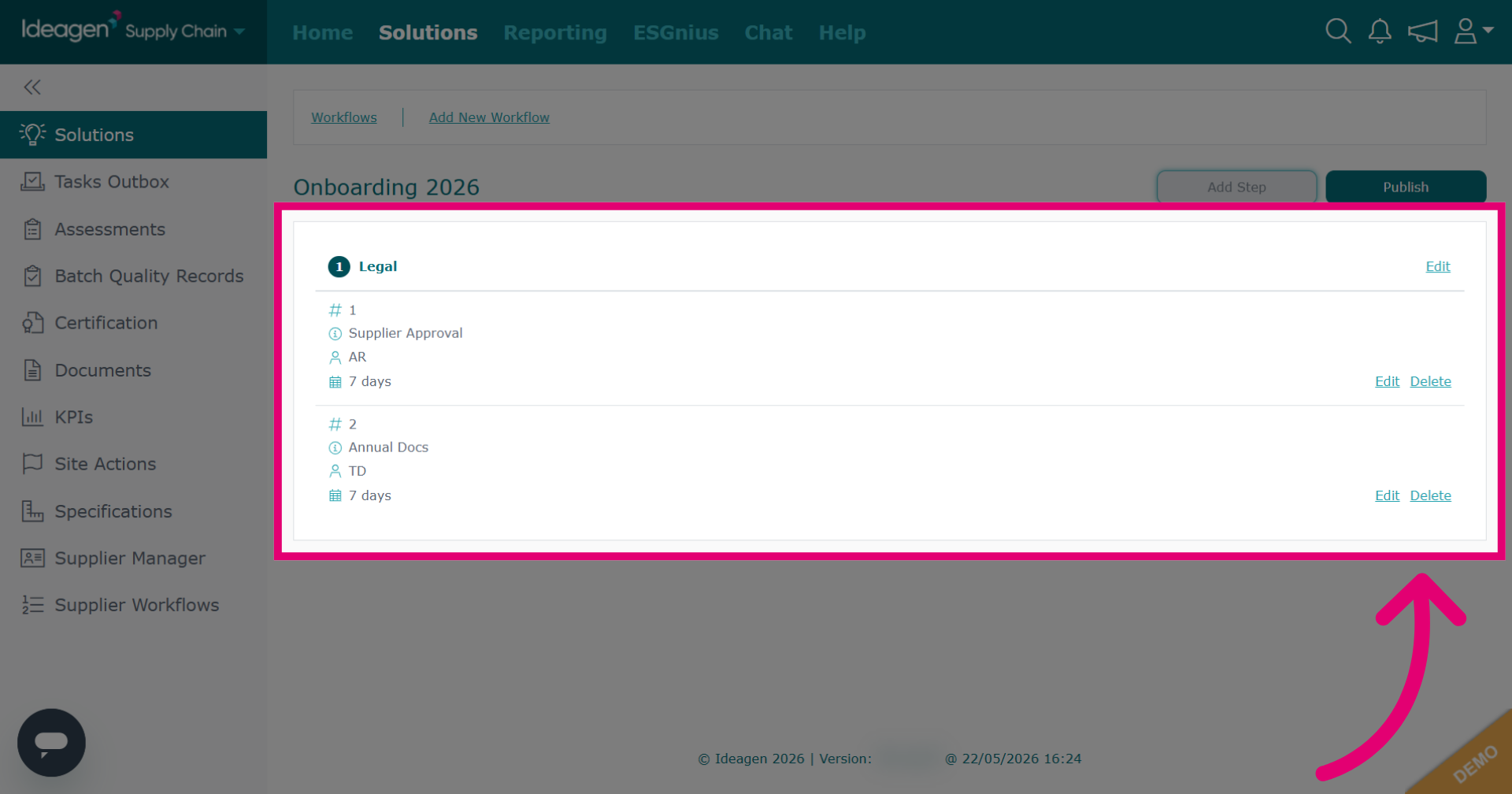 Review Workflow Steps Summary