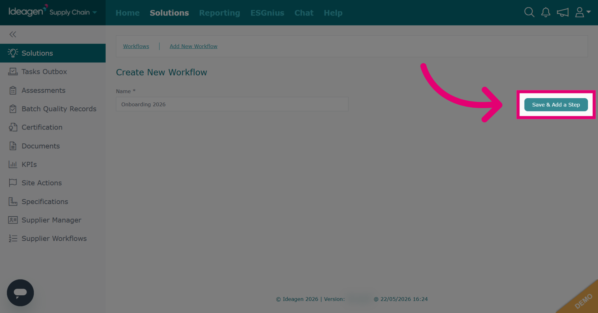 Save Workflow and Add Step