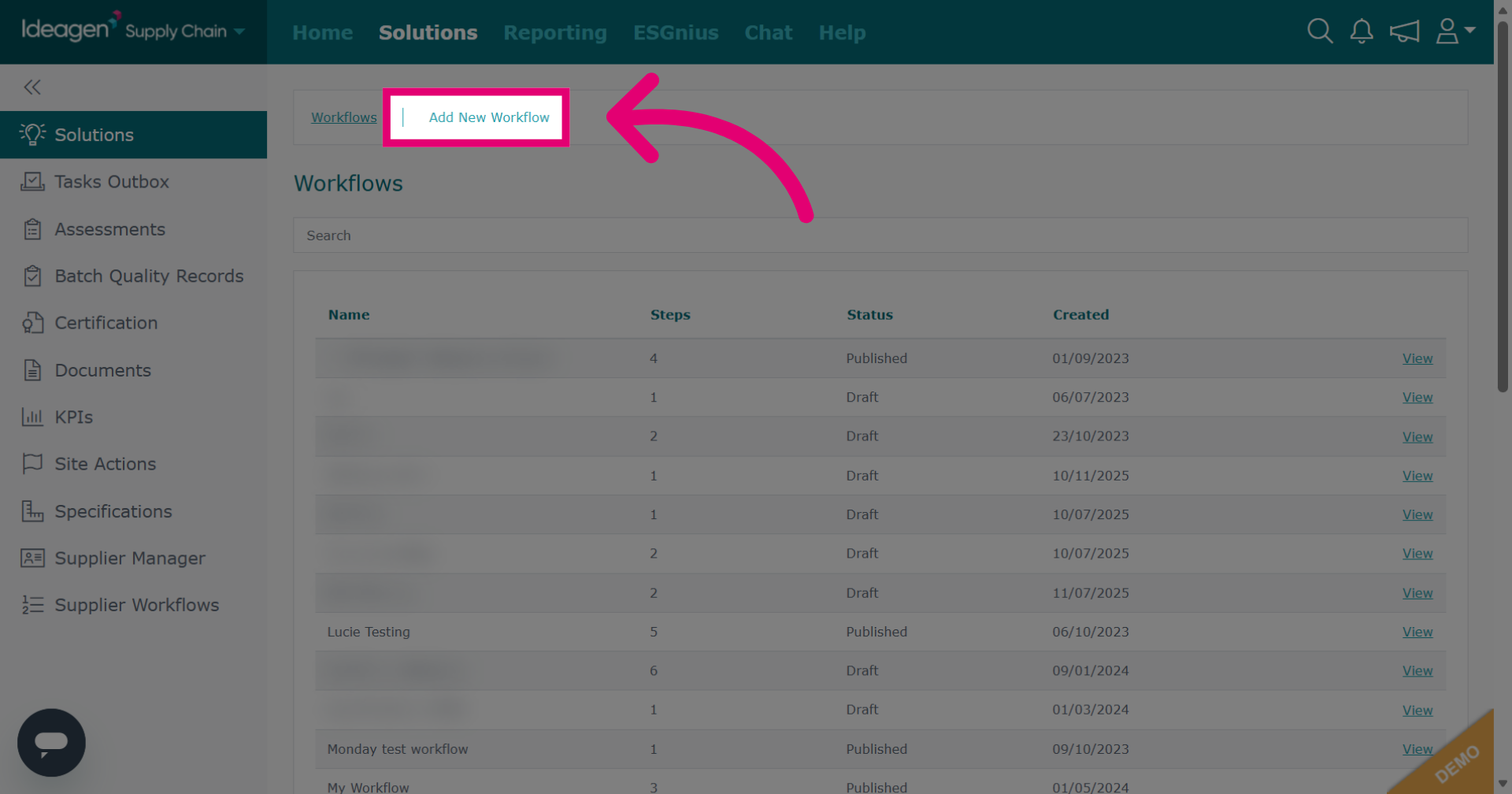 Add New Workflow