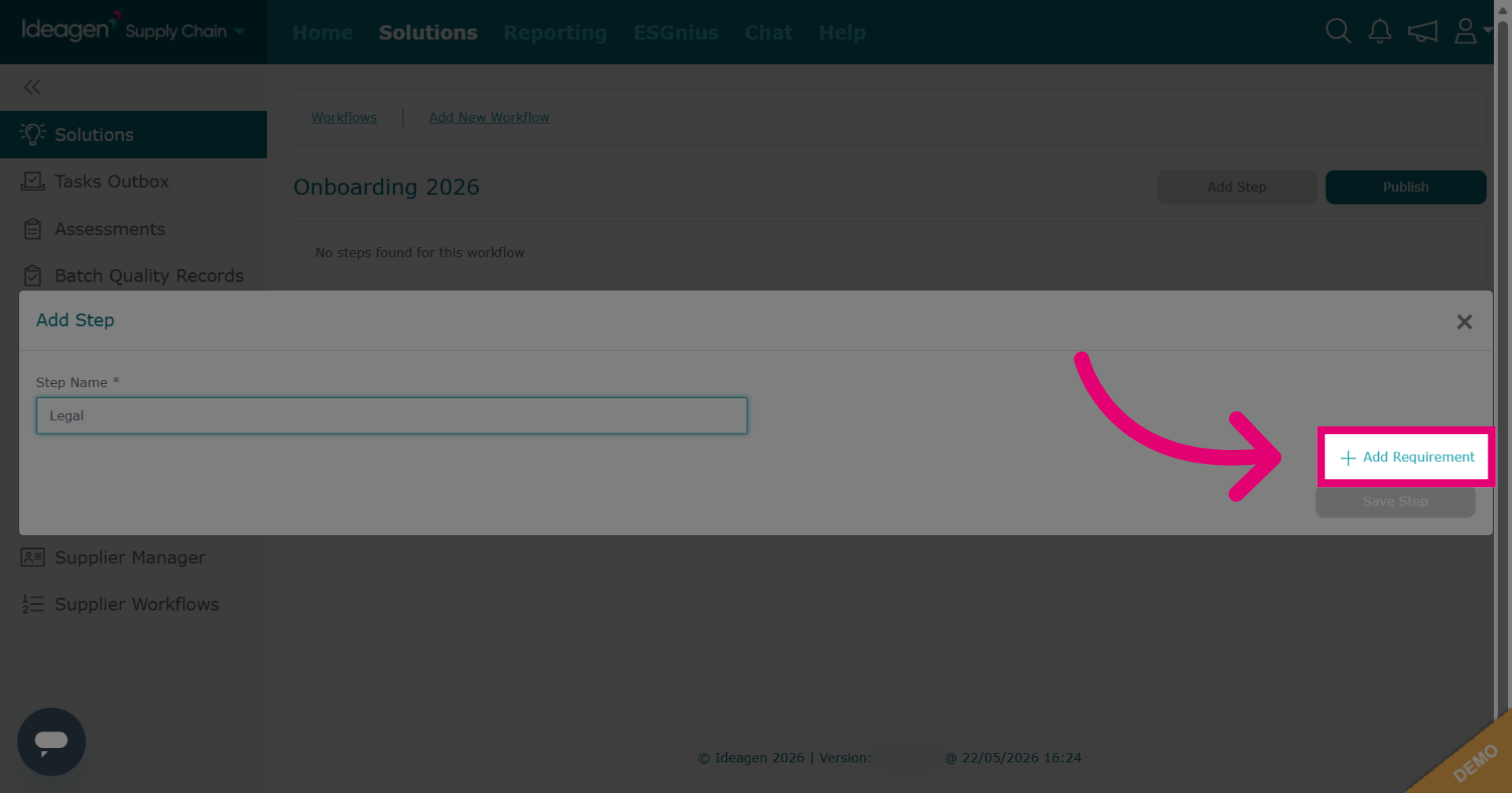 Add Requirement to Step