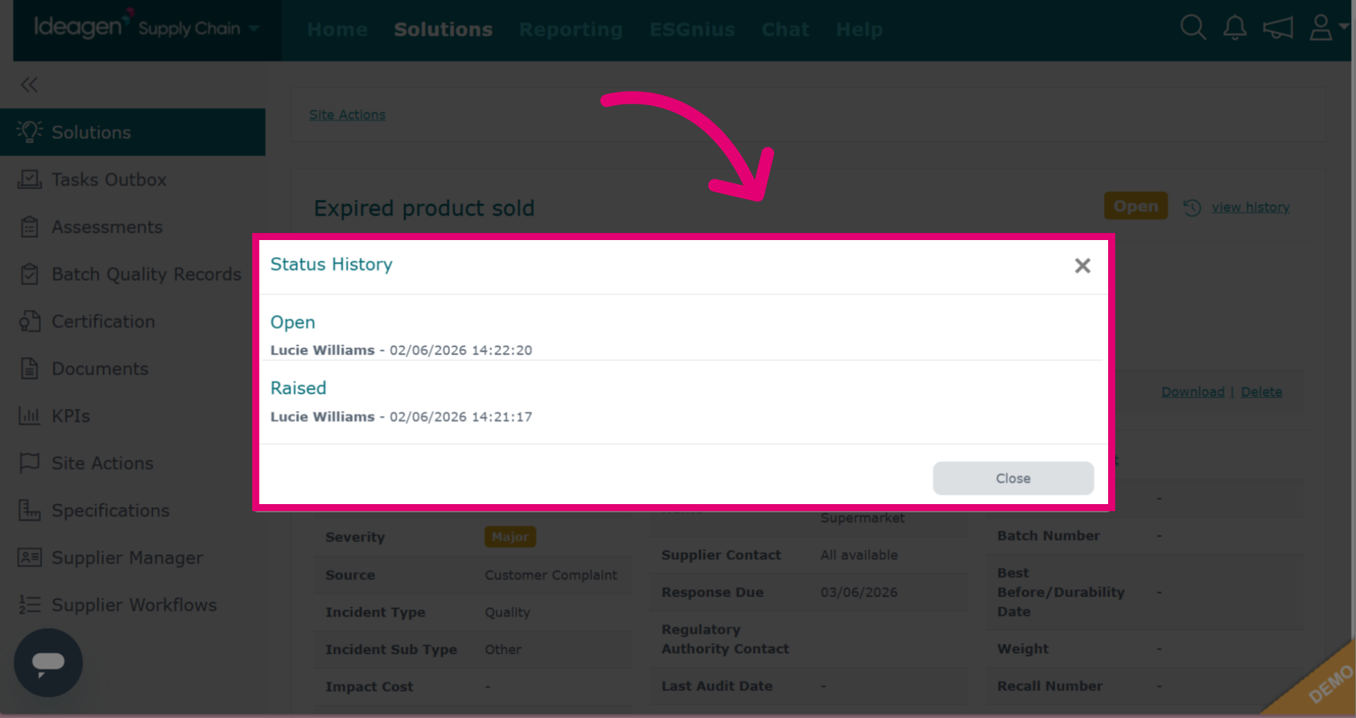 Status History