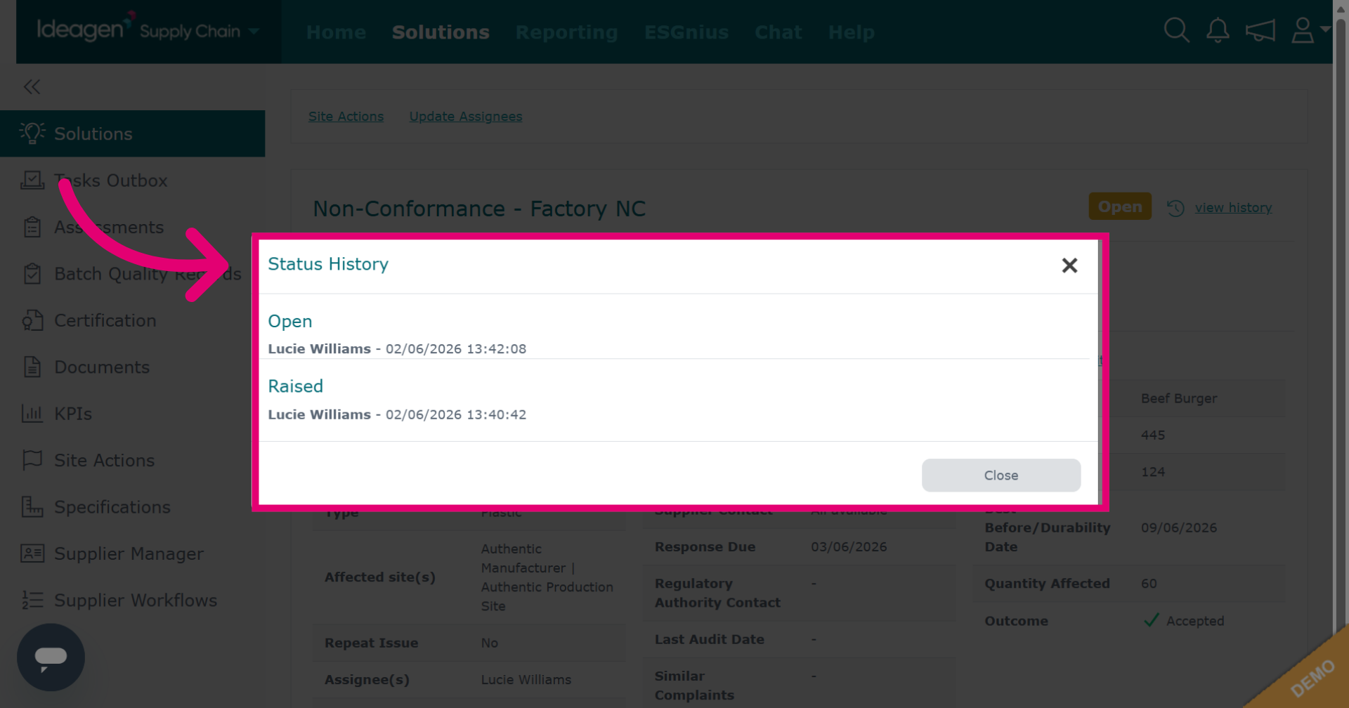 Status History