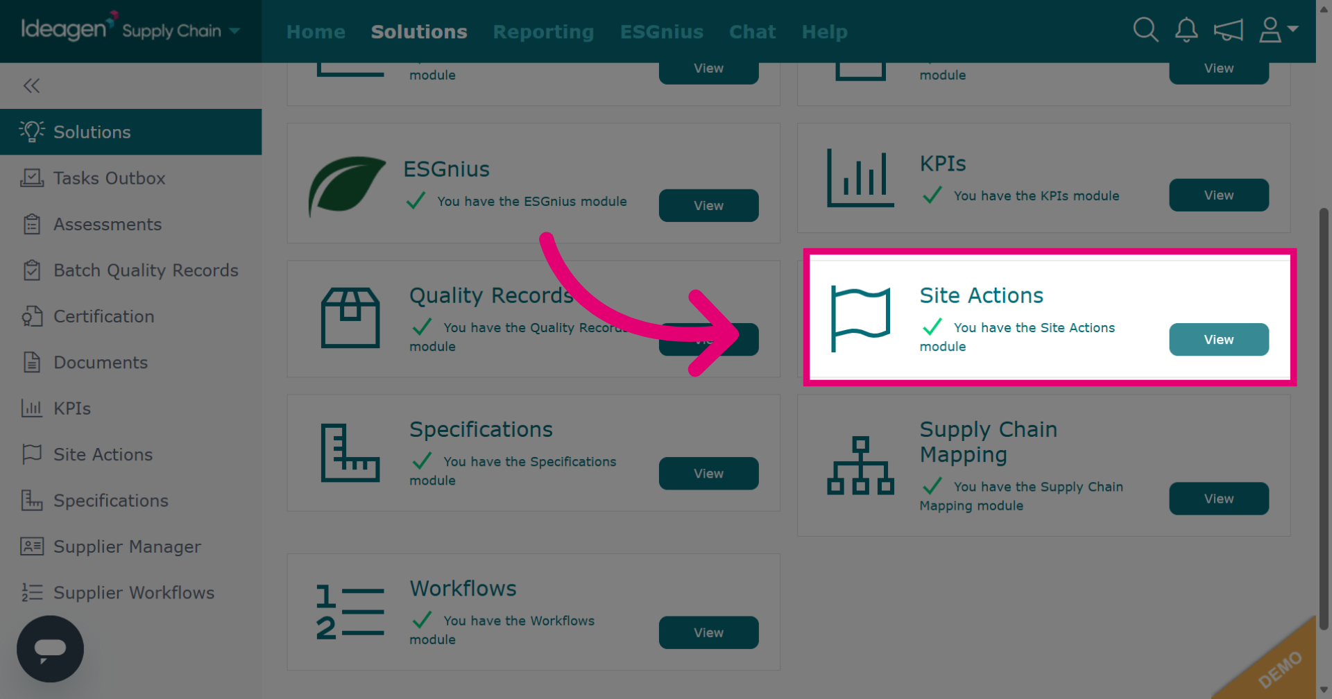 Site Actions