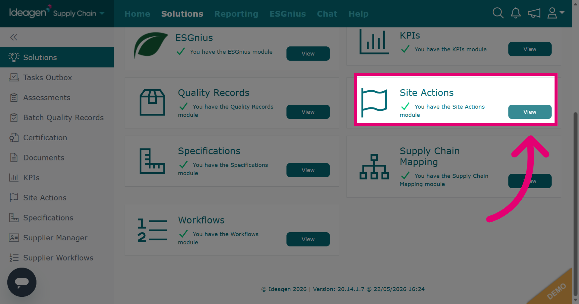 Site Actions