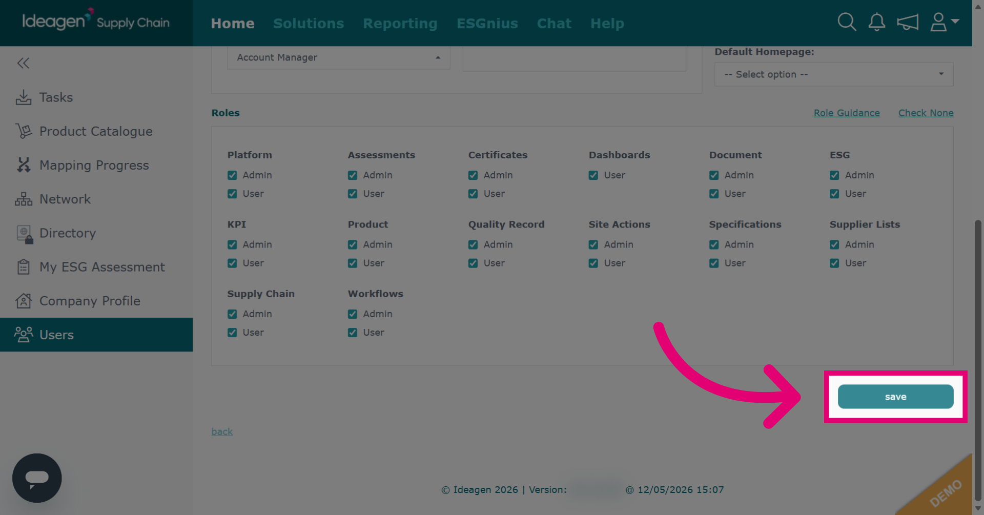 Save User Configuration