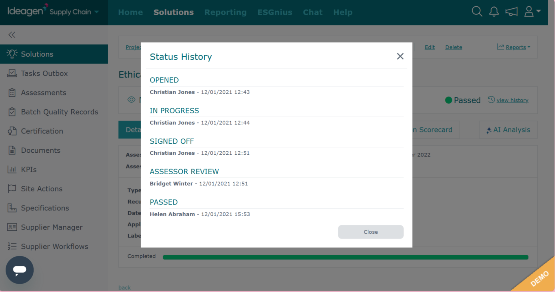 Status History