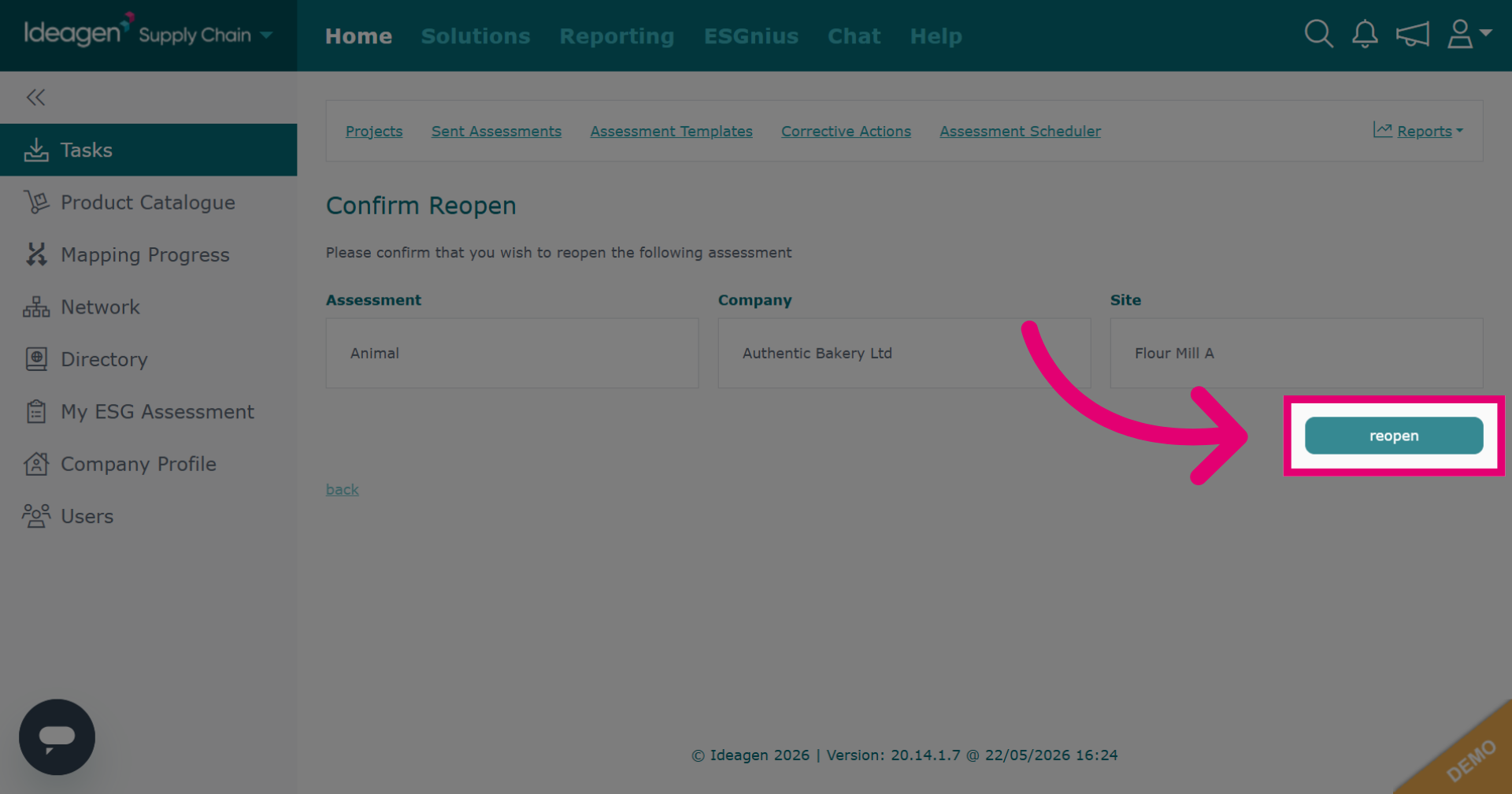 Confirm Reopen Action