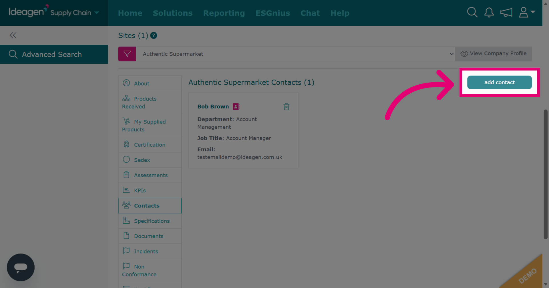 Click 'Add contact'
