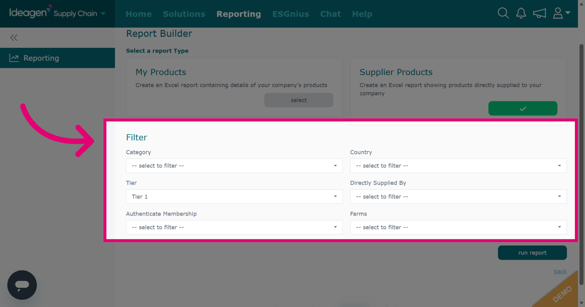 Supplier Products Report