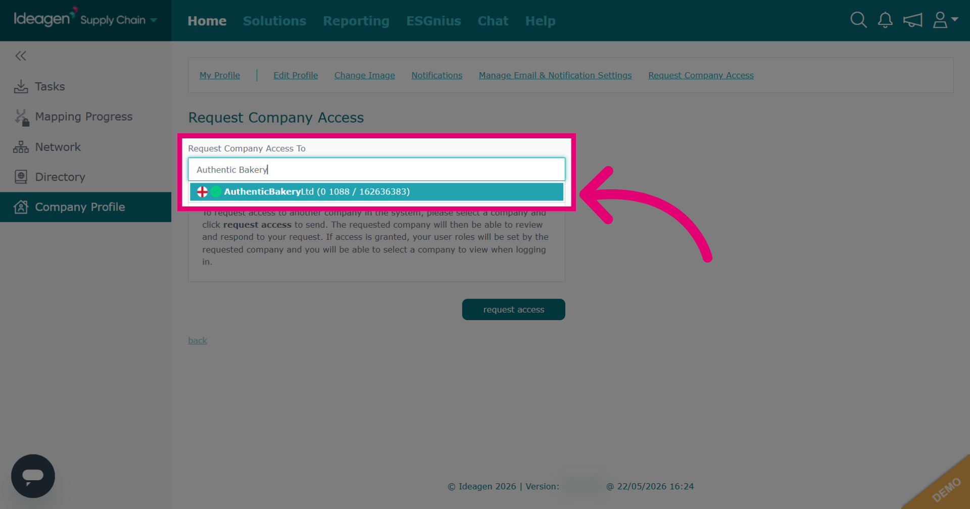 Select the company