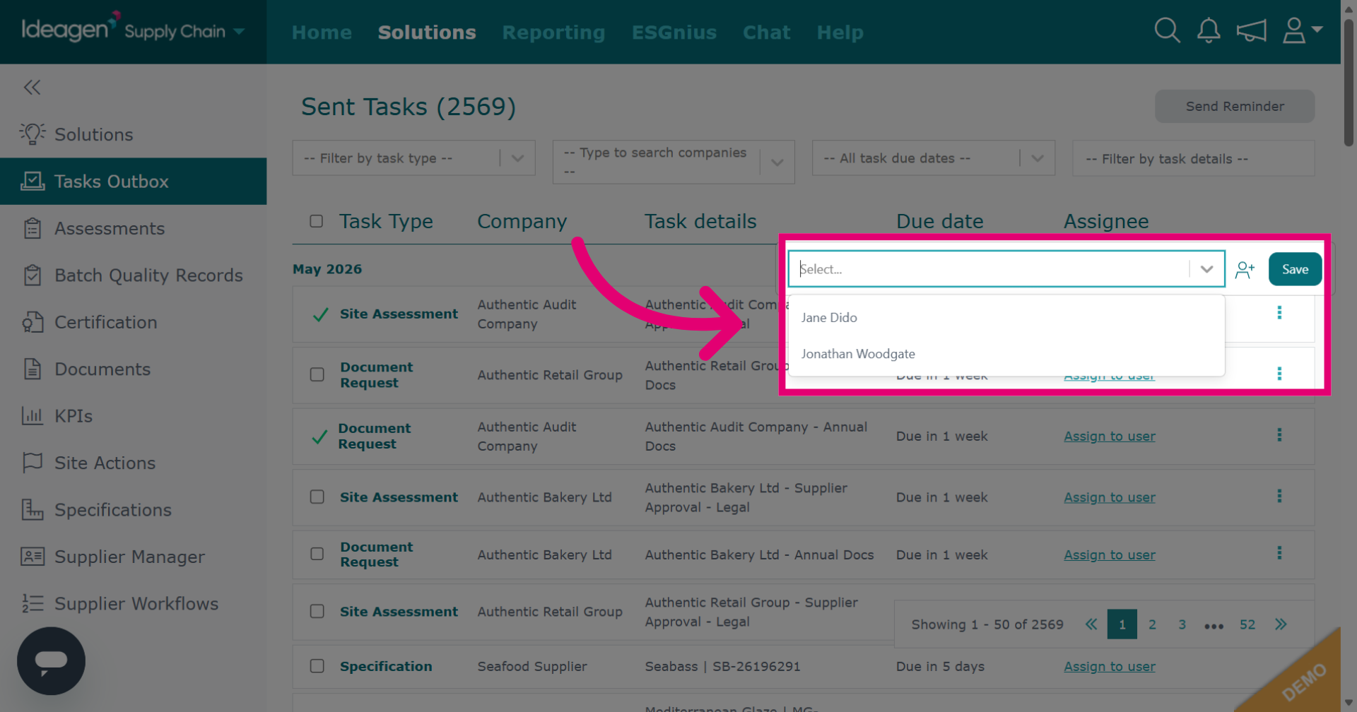 Access Task to User