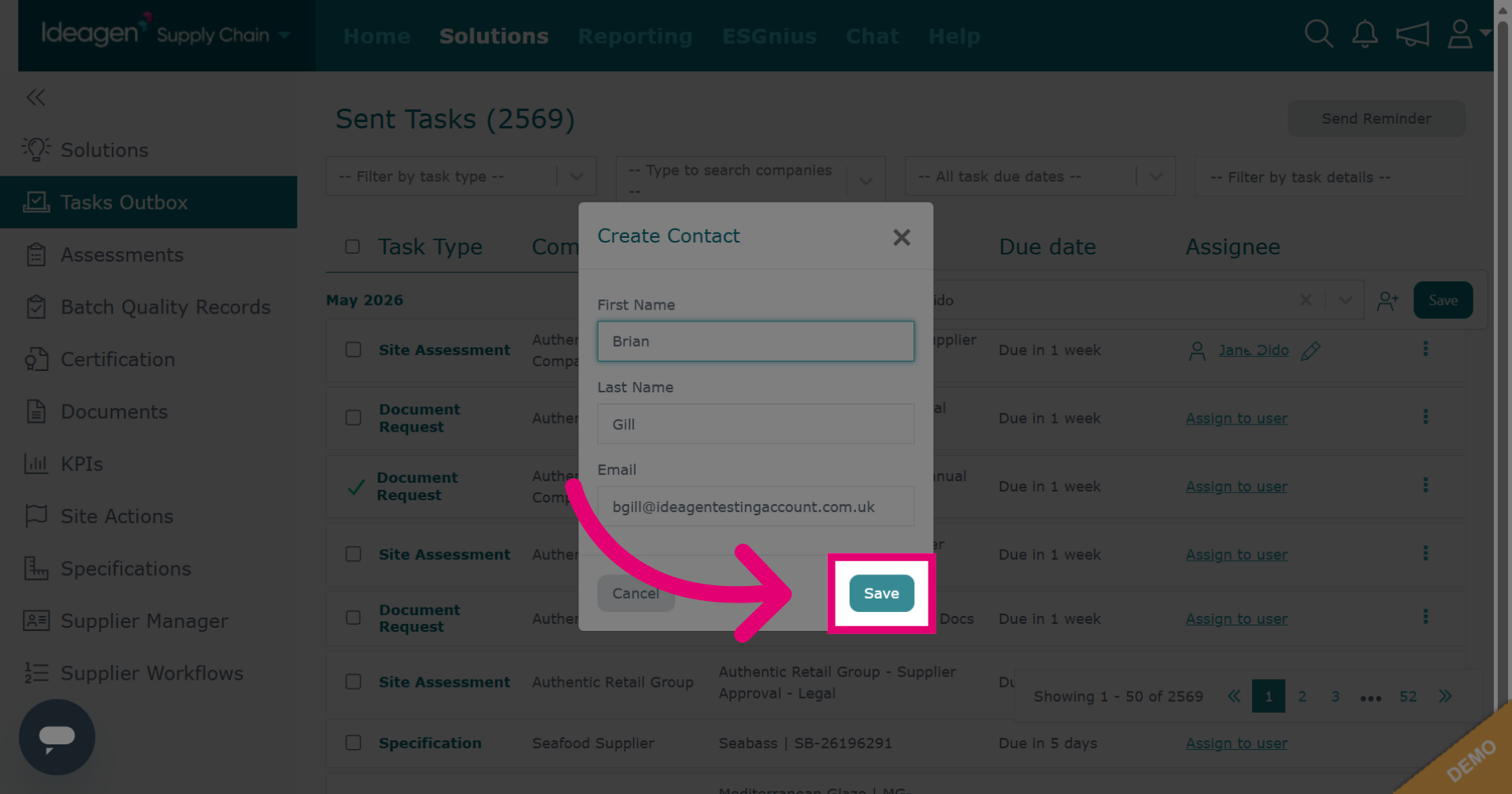 Save New Assignee