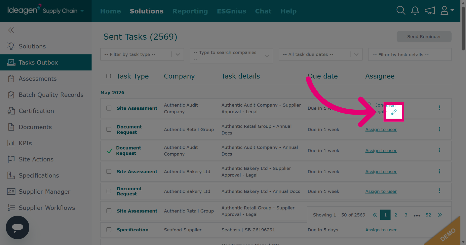 Edit Assignee