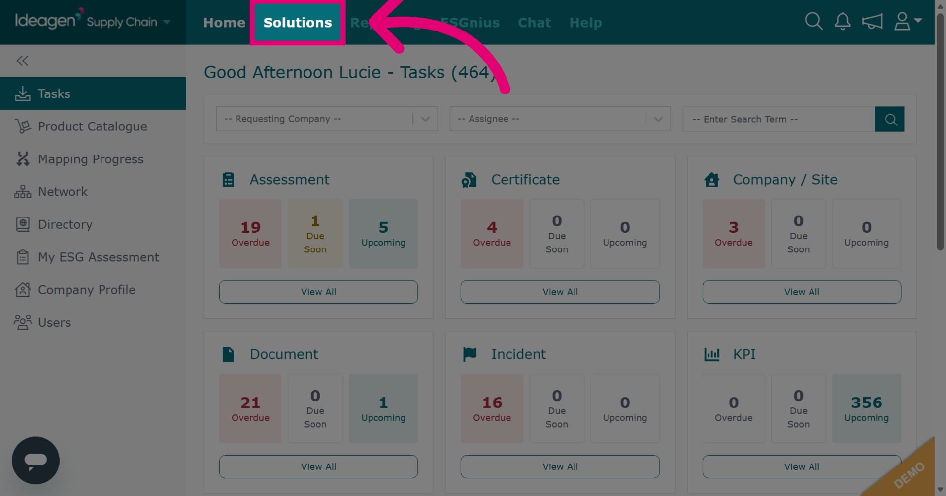 Access Solutions Menu