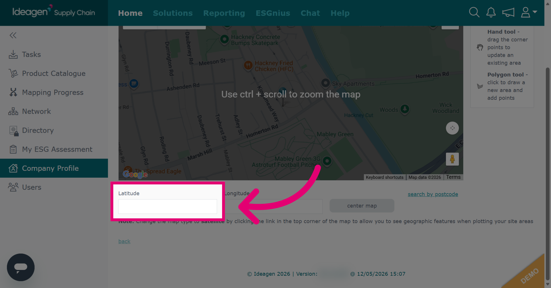 Select Latitude Field