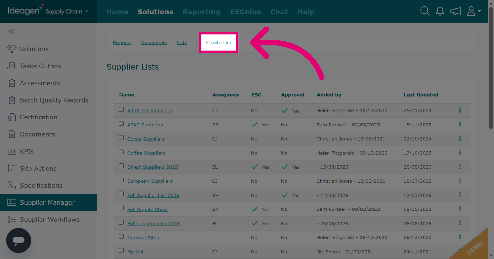 Create List