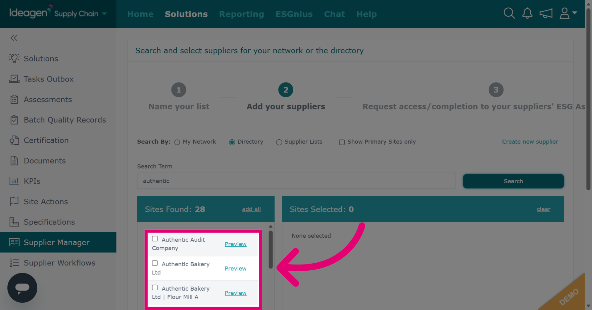 Select Suppliers