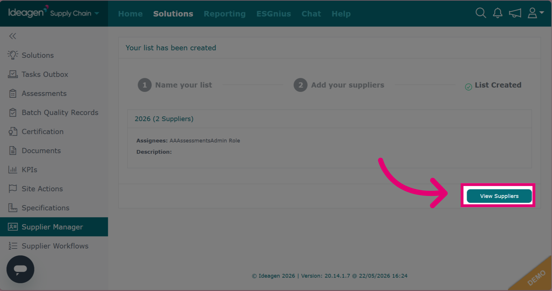 Supplier Approval & Risk Lists Only - Finalisation