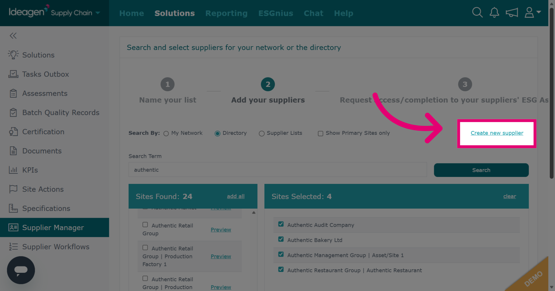 Create New Supplier