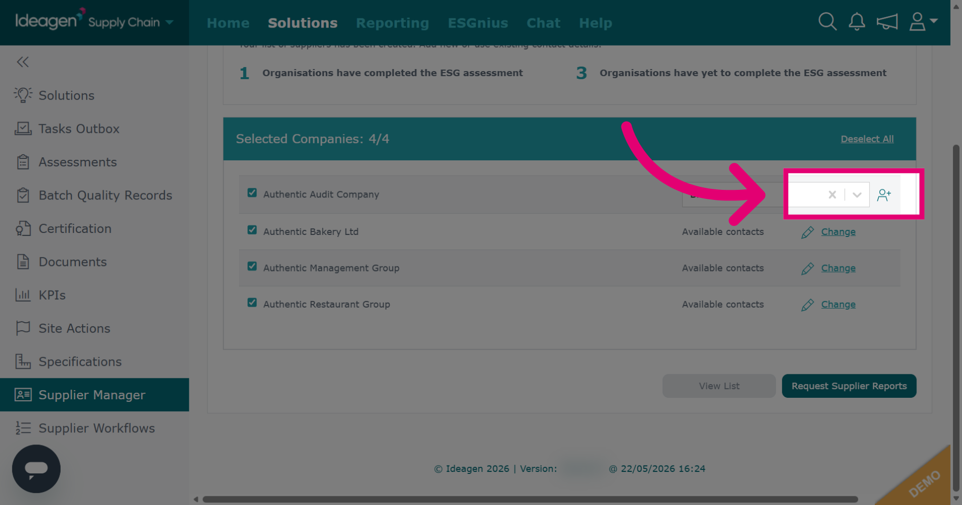 ESG Lists Only - Edit Contact