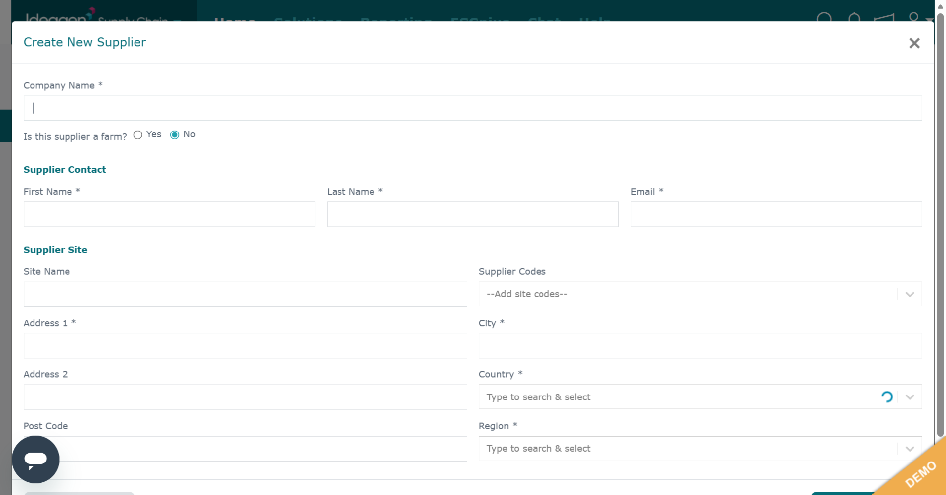 Open Company Details Form