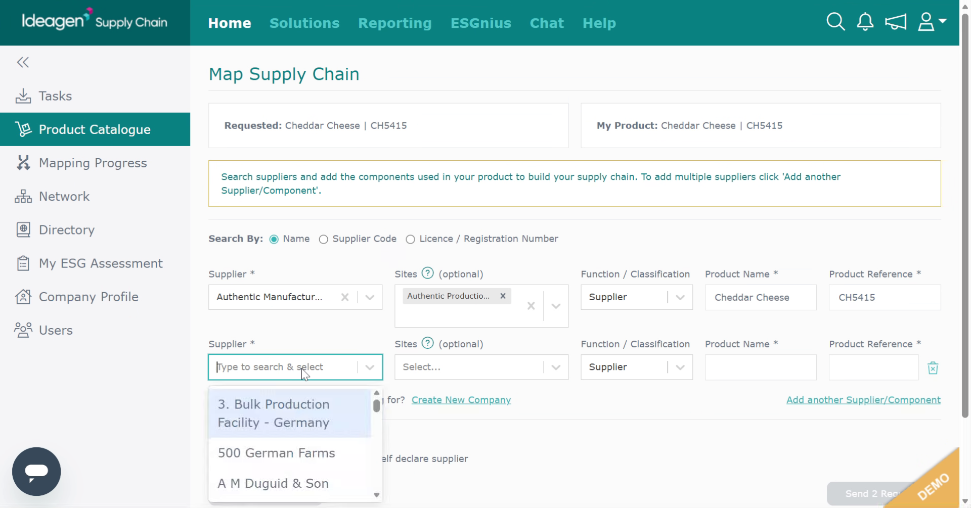 Enter Supplier Details