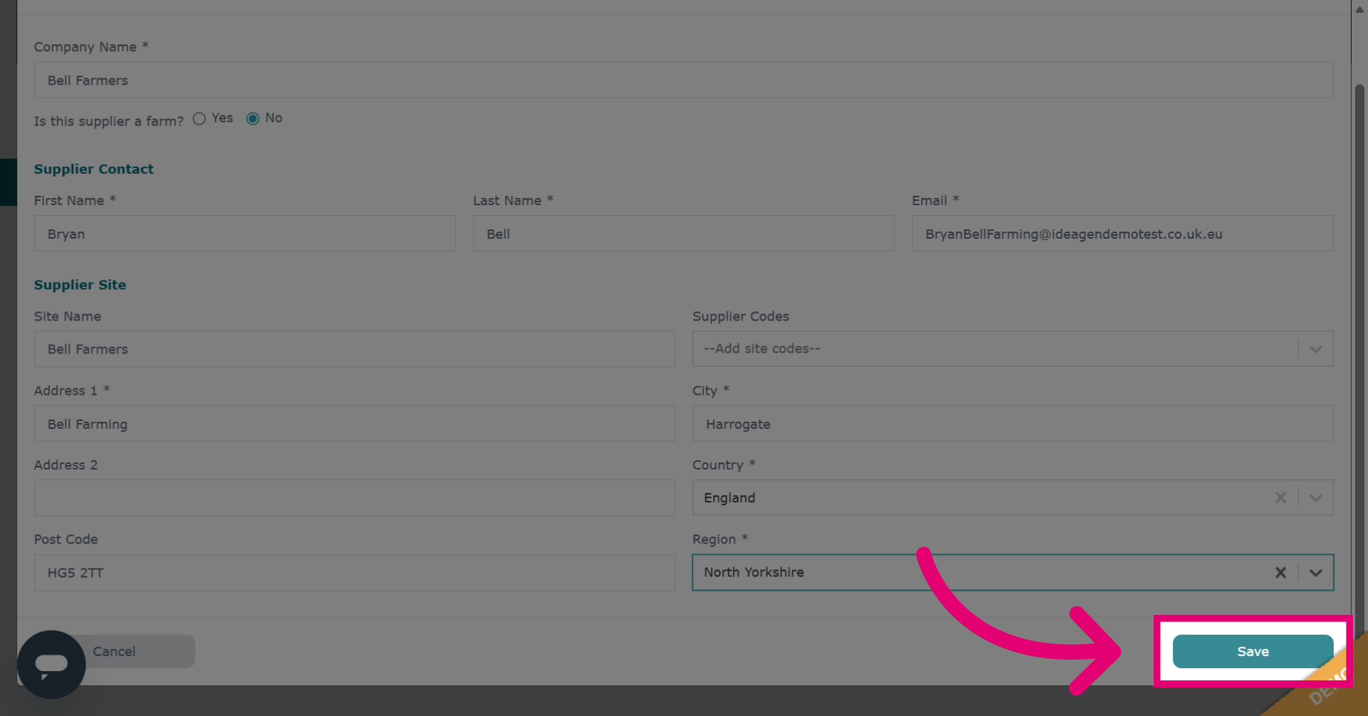 Save Company Details