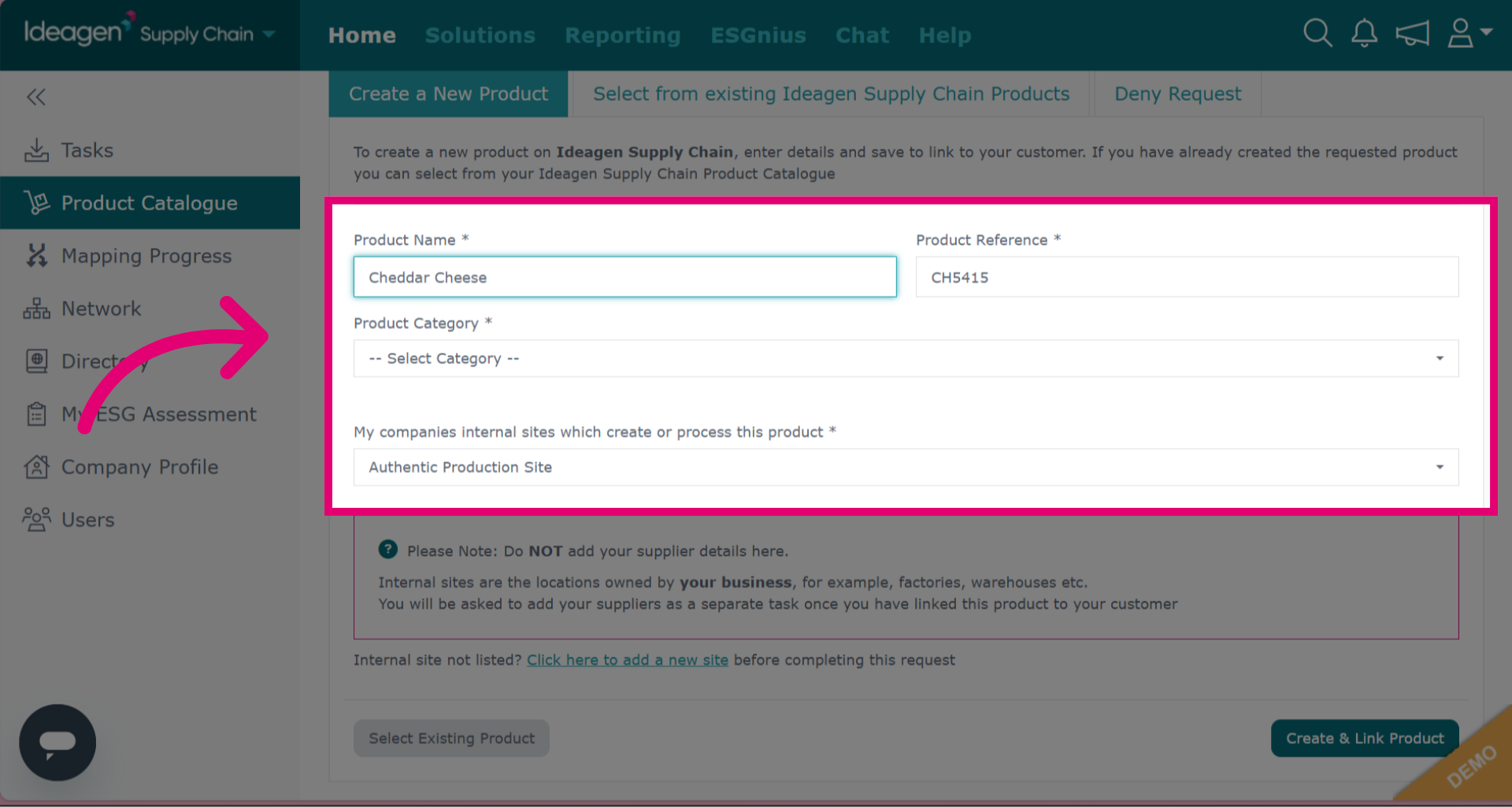 Input Product Details