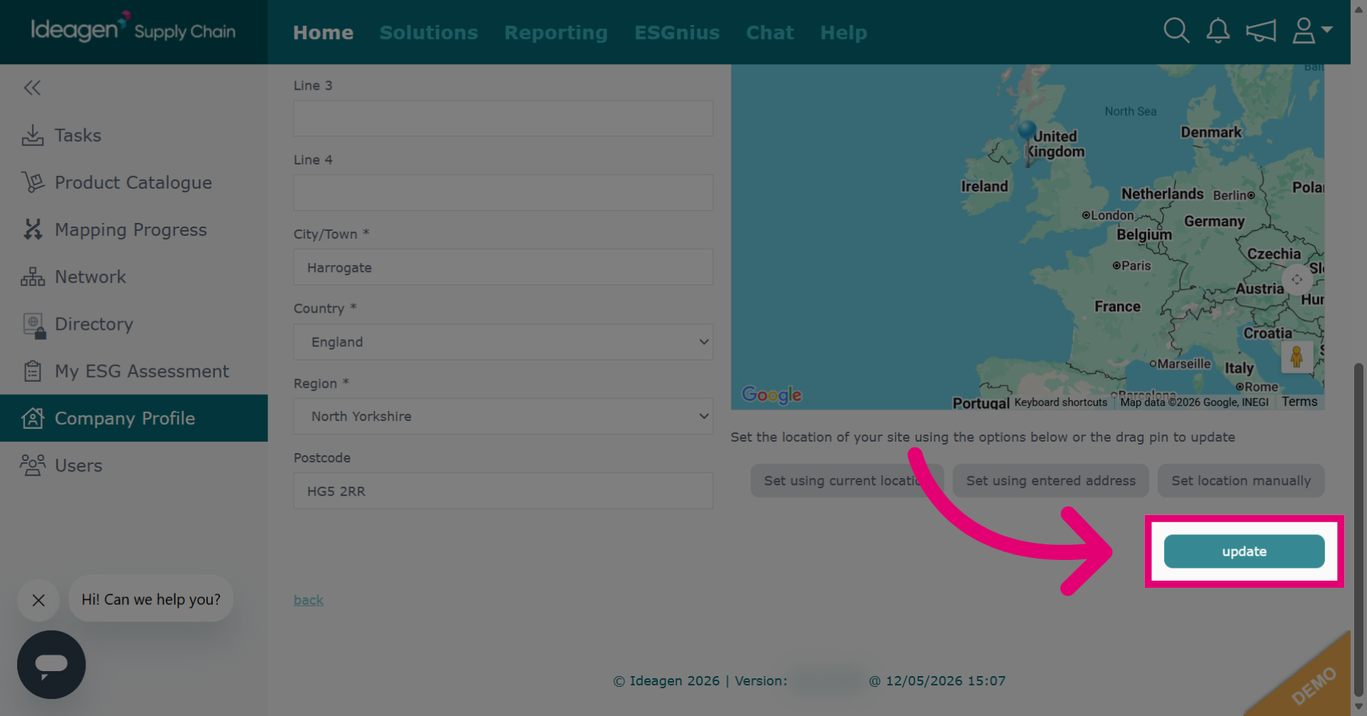 Update Site Information