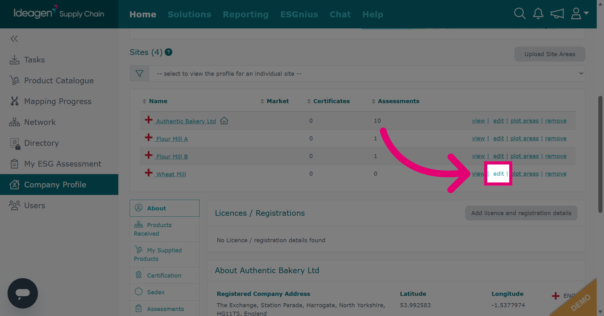 Edit Existing Site