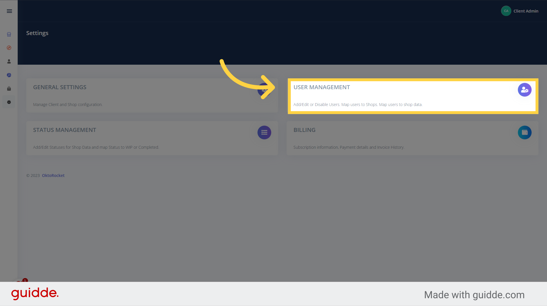 Click 'User Management'