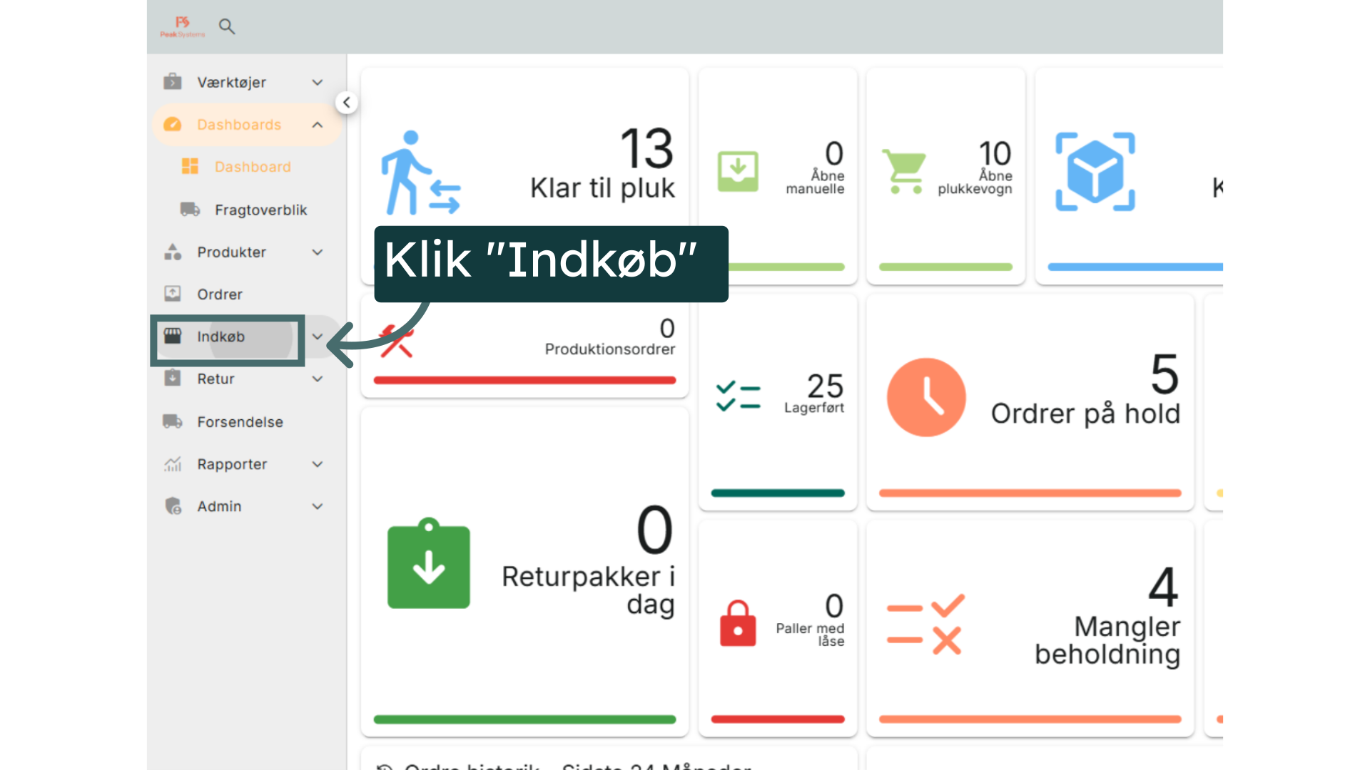 Klik 'Indkøb'